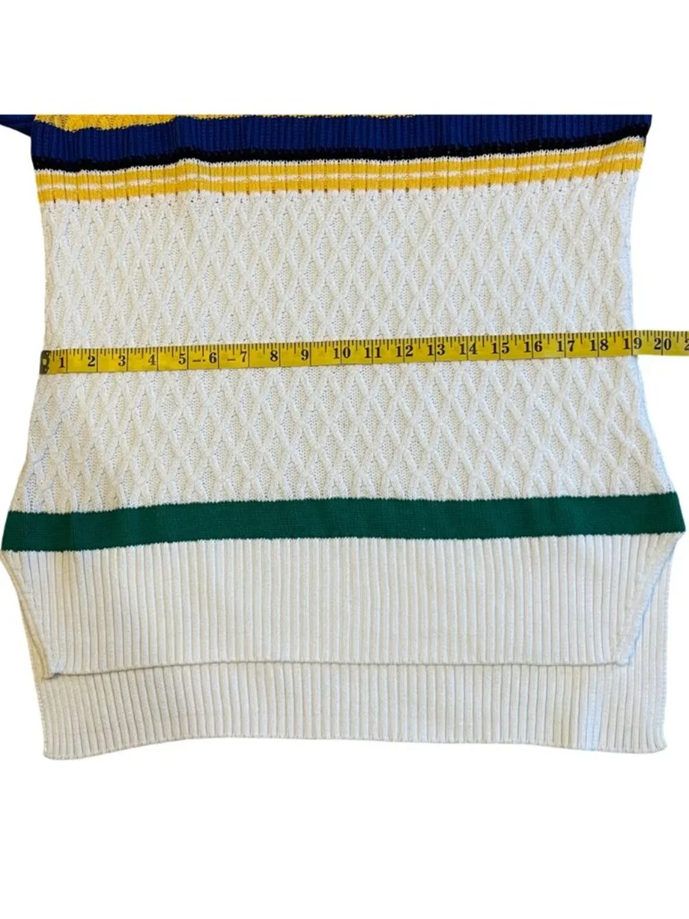 Vintage Liz Claiborne Women's XL Sweater Striped Cable Knit Preppy Chunky 90s